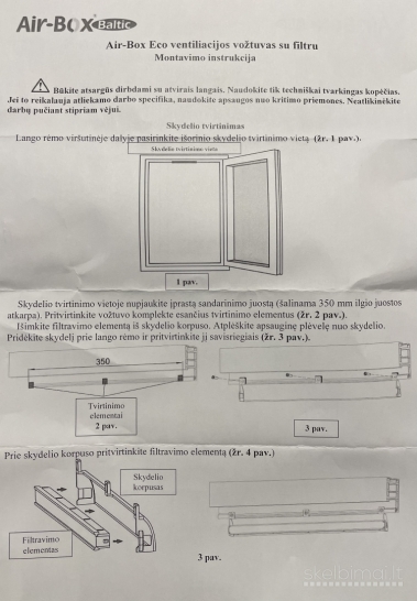 Ventiliacinis langų vožtuvas AIR-BOX eco