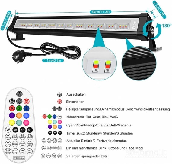 Linke 42w Rgb LED prožektorius (2vnt)