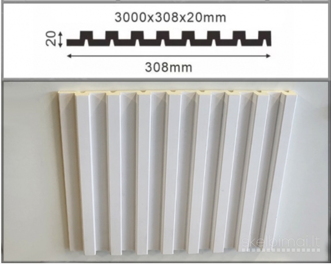 3D panelės, sienų plokštės, lamelės, 