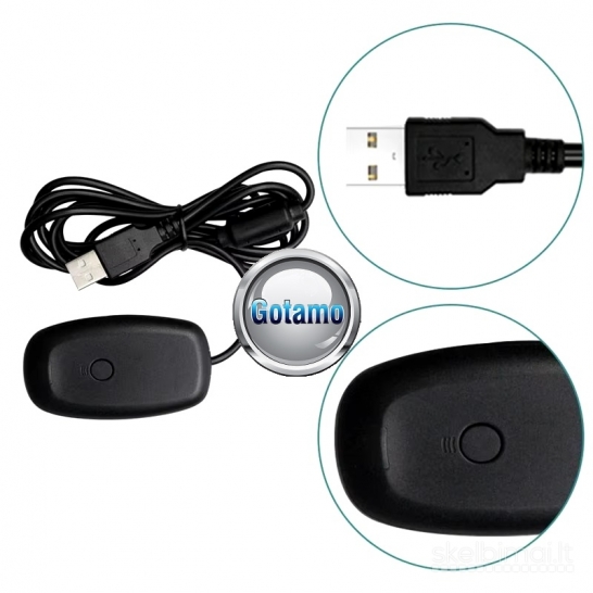 Wireless adapteris Microsoft Xbox 360 konsolės pulteliams prijungti prie PC