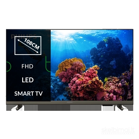 Philips LED Smart Full HD TV 43" 109CM. Televizorius tvarkingas. 