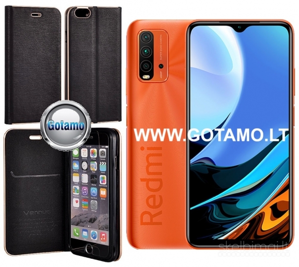 9 Vennus Diary magnetiniai dėklai Xiaomi Redmi 9T, Xiaomi Poco M3 telefonams