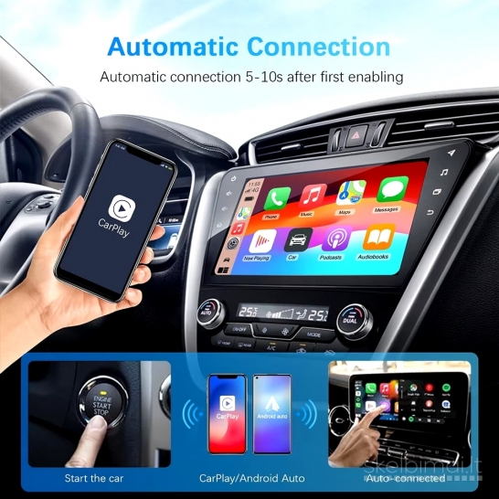 Naujas Belaidis CarPlay Android  Bluetooth Adapteris automobiliams