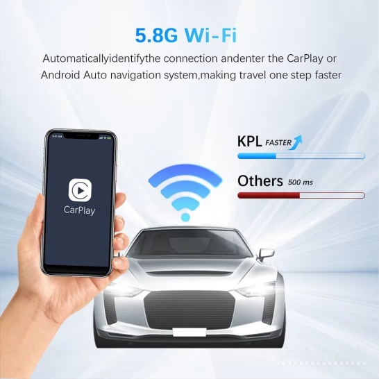 Naujas Belaidis CarPlay Android  Bluetooth Adapteris automobiliams