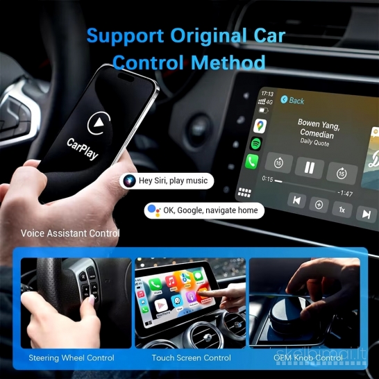 Naujas Belaidis CarPlay Android  Bluetooth Adapteris automobiliams