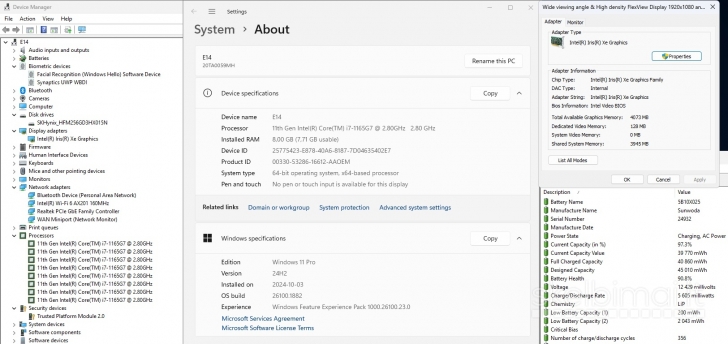 Lenovo Thinkpad E14 Gen 2 / i7 1165g7 / 8gb / 256gb