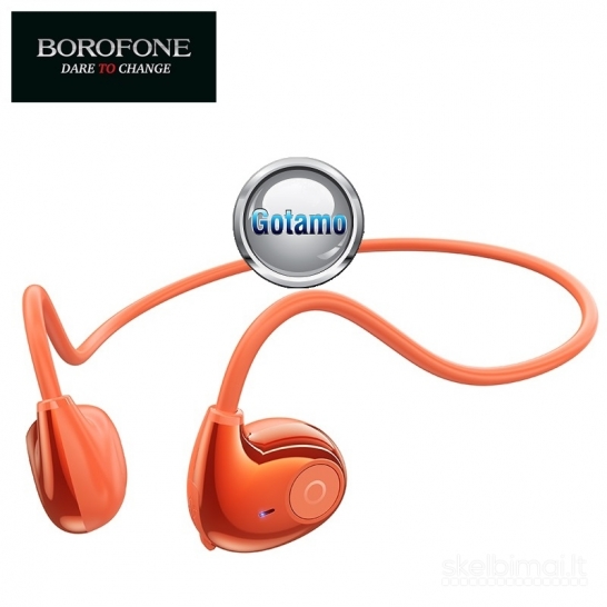 Bluetooth ausinės Borofone Air Conduction su lankeliu oranžinės WWW.GOTAMO.LT