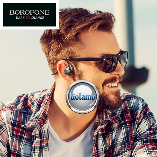 Bluetooth ausinės Borofone Air Conduction su lankeliu oranžinės WWW.GOTAMO.LT