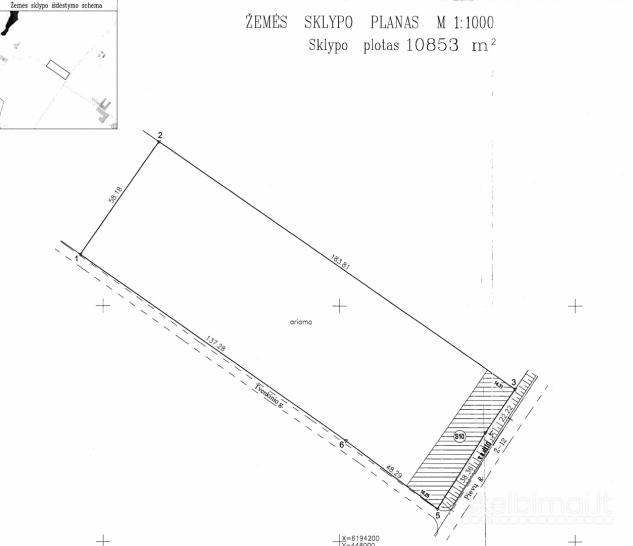Parduodamas labai pigiai 1,0853 ha žemės sklypas