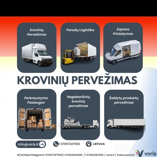 Skubių krovinių gabenimas ir logistikos paslaugos LT-EU-LT mikroautobusais 