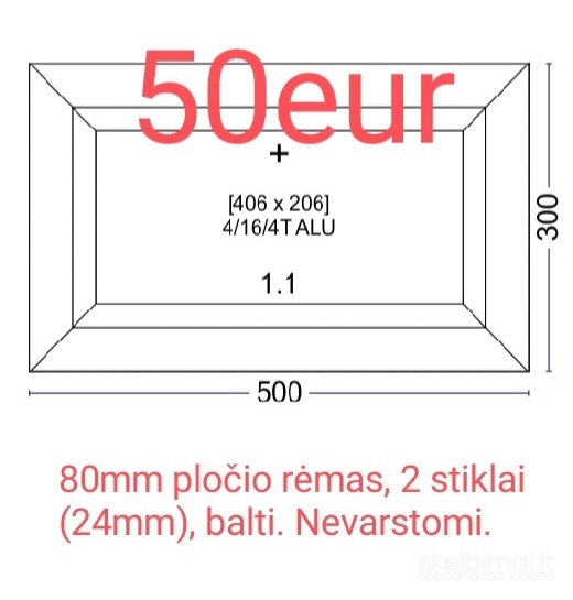 Nauji plastikiniai langai ir jų priedai;  lauko durys, balkoninės durys