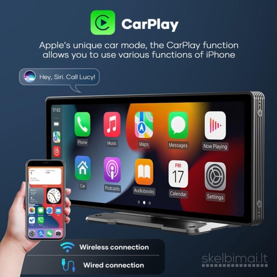 Nauja Universali multimedija Carplay su registratoriumi galinio vaizdo kamera