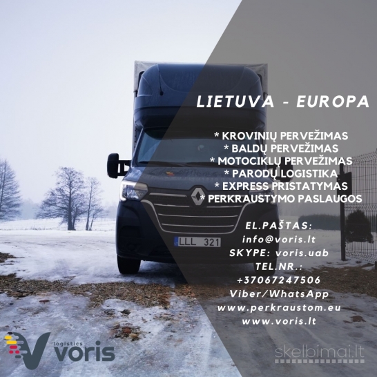 Skubių krovinių pervežimai LT-EU-LT mikroautobusais iki 3,5t. www.voris.lt 