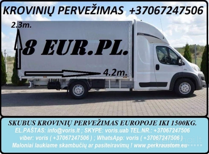 Skubių krovinių pervežimai LT-EU-LT mikroautobusais iki 3,5t. www.voris.lt 