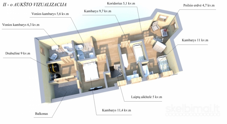 Parduodam Namo dalį Rokiškio g. 198 kv.m. Klaipėda