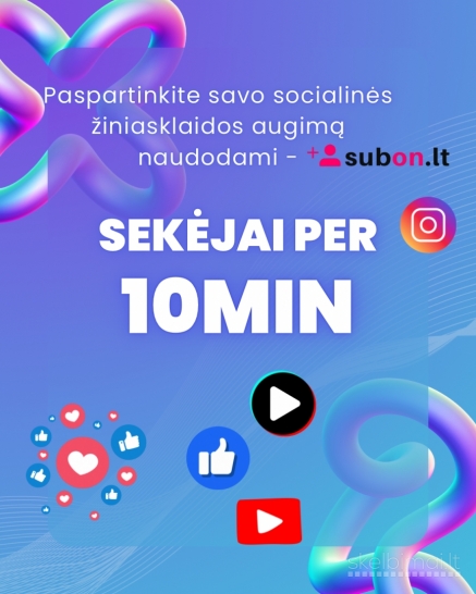 Facebook, instagram, YouTube, TikTok sekėjai internetu