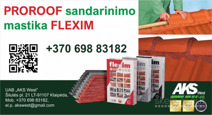 PROROOF sandarinimo mastika FLEXIM, Klaipėda