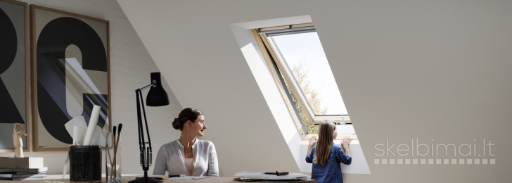VELUX stogo langai, stoglangai, stogo liukai, užuolaidėlės. 