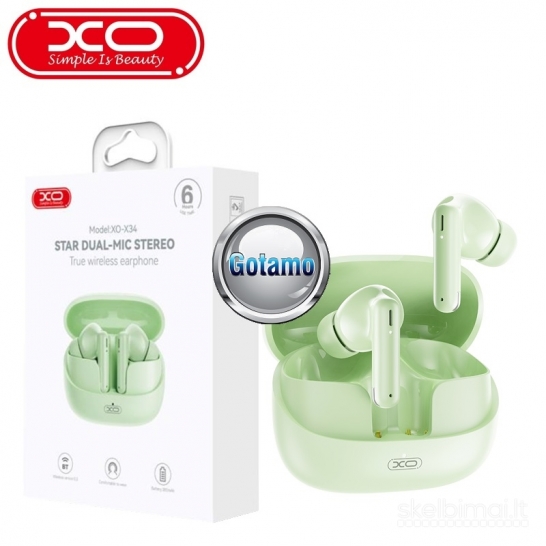 97 Bluetooth ausinės XO Star Dual-Mic mėtinės spalvos WWW.GOTAMO.LT
