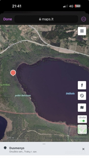 Sklypas su ežero pakrante Trakų r. 