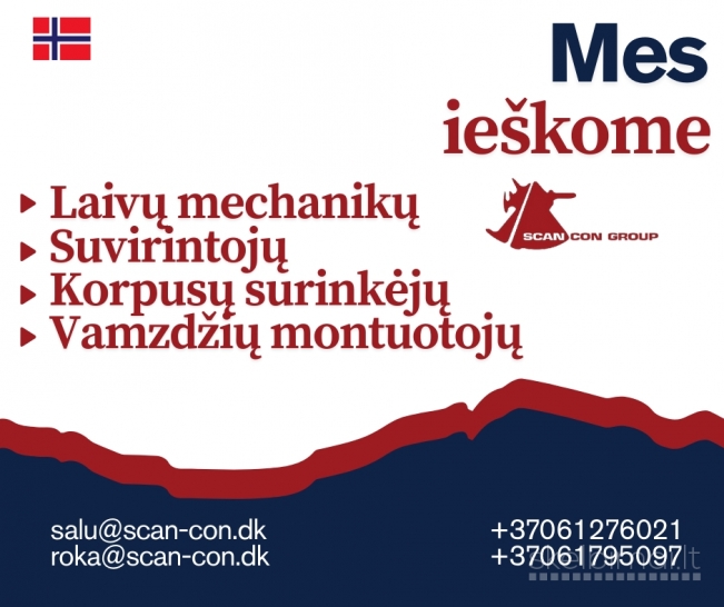 Ieškomi specialistai laivų statybos sektoriuje Norvegijoje