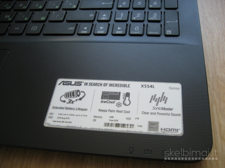 ASUS X554L su i5 2.70GHz/ 8GB/ 240GB SSD/ 2 val.