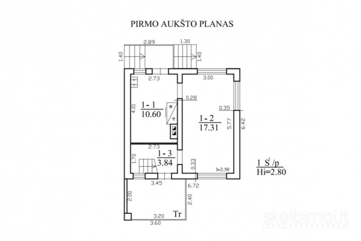 PARDUODAMAS JAUKUS IR TVARKINGAS 80 KV. M. MŪRINIS SODO NAMAS 