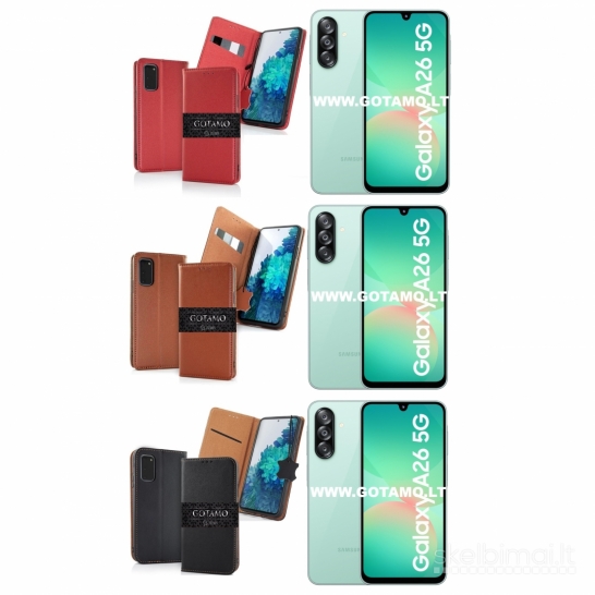 122 Gotamo Vintage natūralios odos dėklai Samsung Galaxy A26 WWW.GOTAMO.LT