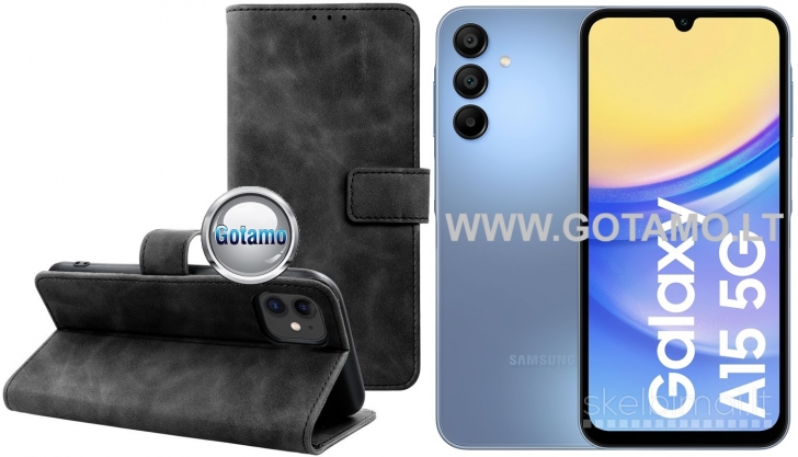 128 Diary-S veliūriniai dėklai Samsung Galaxy A15 telefonams WWW.GOTAMO.LT