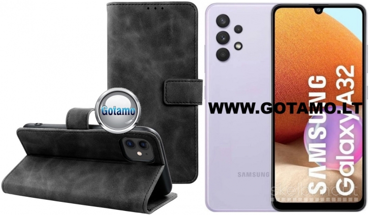 131 Diary-S veliūriniai dėklai Samsung Galaxy A32 telefonui WWW.GOTAMO.LT