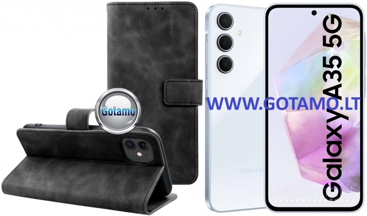 132 Diary-S veliūriniai dėklai Samsung Galaxy A35 telefonui WWW.GOTAMO.LT