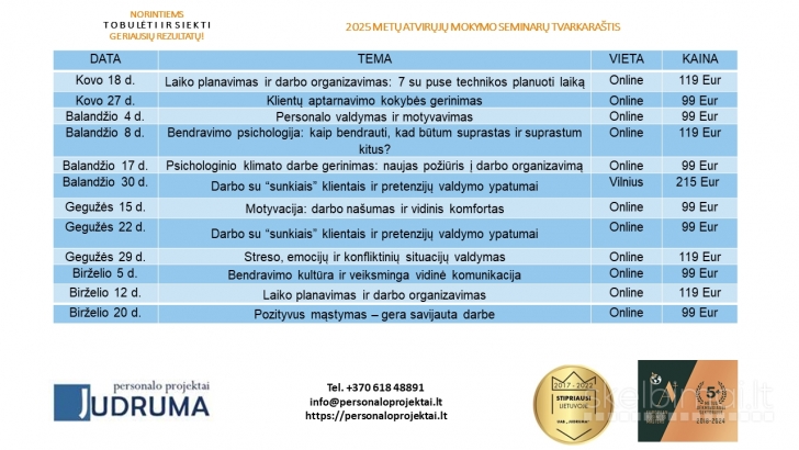 Bendravimo kultūra ir veiksminga vidinė komunikacija (online)