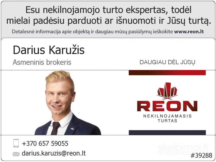 NUOMOJAMAS 1 KAMBARIO BUTAS ŽIRMŪNUOSE.