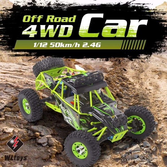 Naujas WLToys 12427 RC Džipas bagis 1/12 4WD 50km/h 2x baterijos