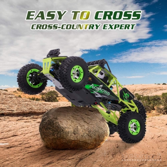 Naujas WLToys 12427 RC Džipas bagis 1/12 4WD 50km/h 2x baterijos