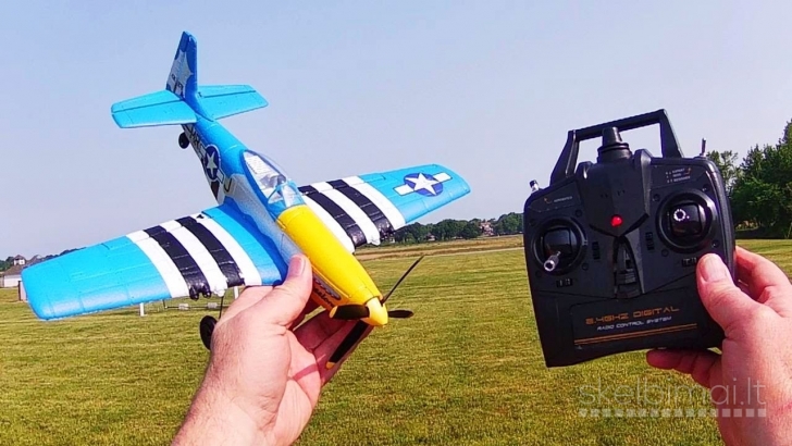 Naujas RC Volantex P-51D Mustang 2 akrobatinis lėktuvas 2x baterijos