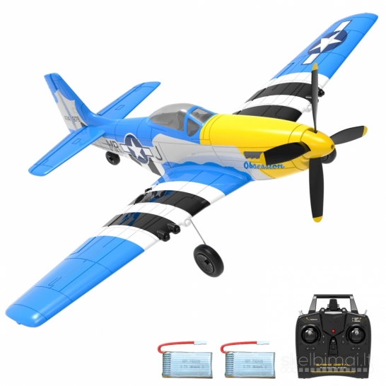 Naujas RC Volantex P-51D Mustang 2 akrobatinis lėktuvas 2x baterijos
