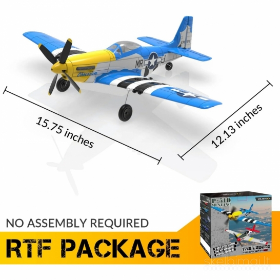 Naujas RC Volantex P-51D Mustang 2 akrobatinis lėktuvas 2x baterijos