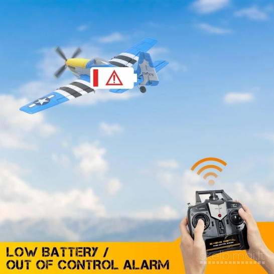 Naujas RC Volantex P-51D Mustang 2 akrobatinis lėktuvas 2x baterijos
