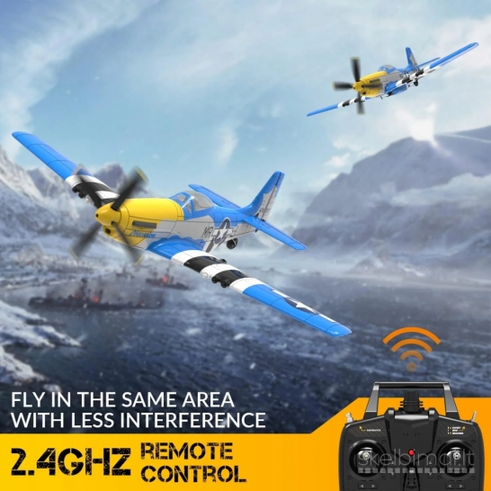 Naujas RC Volantex P-51D Mustang 2 akrobatinis lėktuvas 2x baterijos
