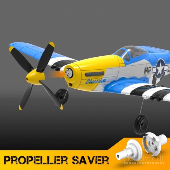Naujas RC Volantex P-51D Mustang 2 akrobatinis lėktuvas 2x baterijos