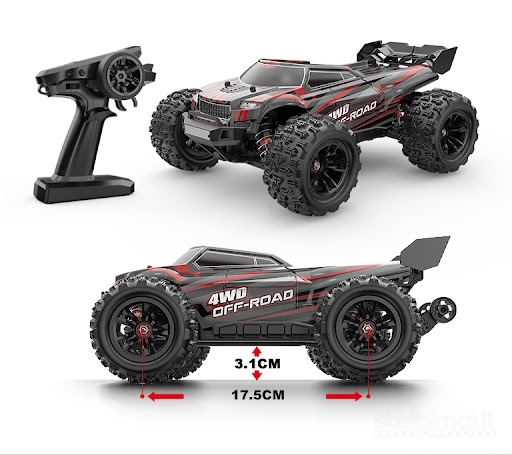 Naujas MJX 16210 RC Bagis 4WD 1/16 Brushless 2x baterijos