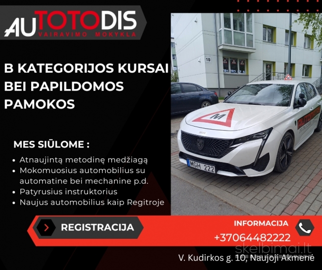 B kategorijos kursai!
