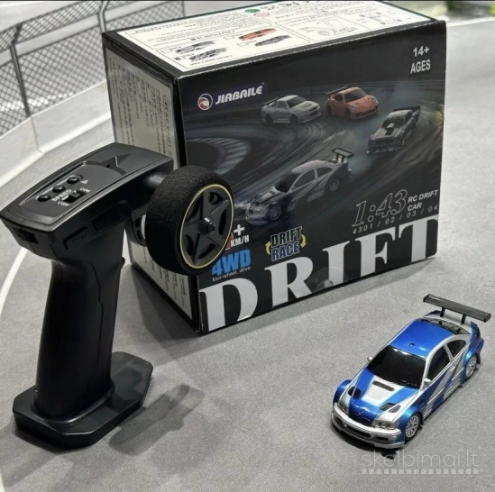 Naujos Micro RC 1/43 Drift automodelis mašinėlė su pulteliu mini