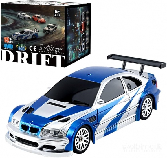 Naujos Micro RC 1/43 Drift automodelis mašinėlė su pulteliu mini