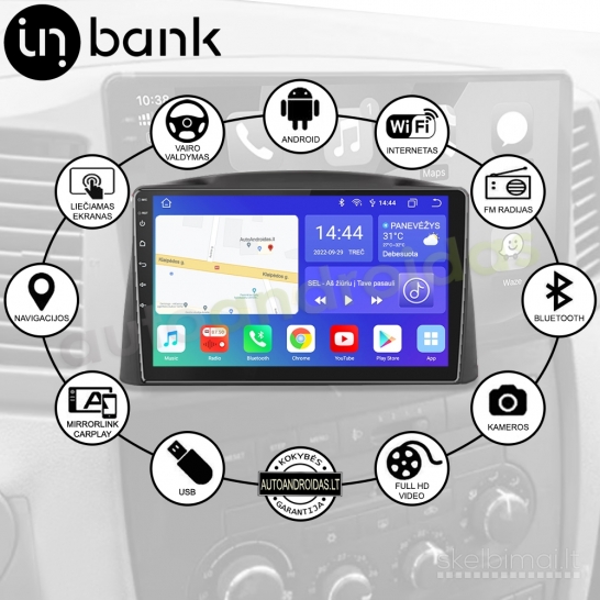 JEEP GRAND CHEROKEE 2004-08 Android multimedija navigacija carplay