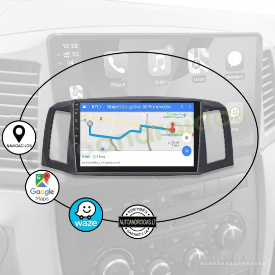 JEEP GRAND CHEROKEE 2004-08 Android multimedija navigacija carplay