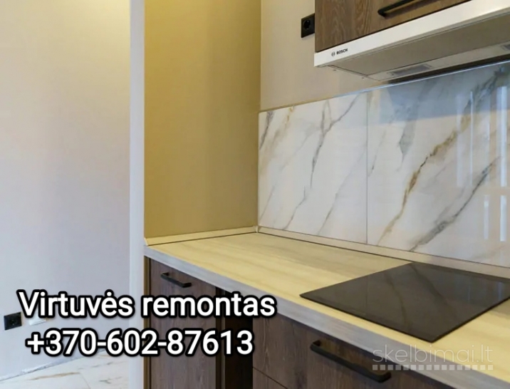 Plytelių klijavimas kaunas 0602-87613 Virtuvės remontas, renovacija