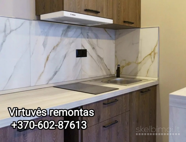 Plytelių klijavimas kaunas 0602-87613 Virtuvės remontas, renovacija