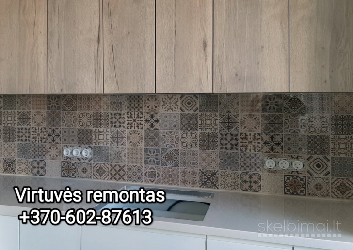 Plytelių klijavimas kaunas 0602-87613 Virtuvės remontas, renovacija